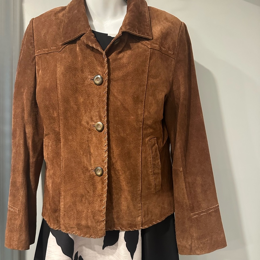 EXCHANGE Brown Suede Women's Blazer